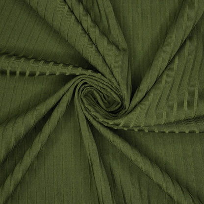Kalki Green Ribbed Knit Jersey per/metre