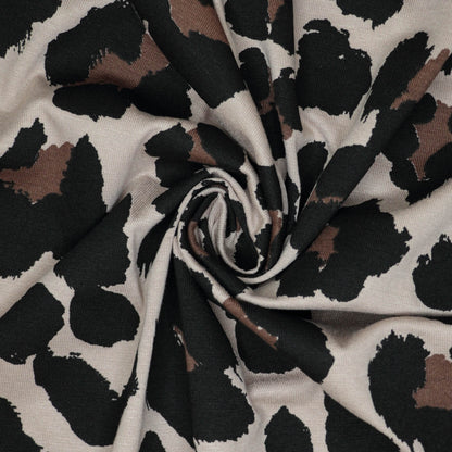 Tan Leopard Print Jersey 1m