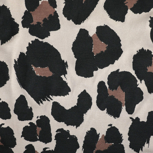Tan Leopard Print Jersey 1m