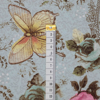 Light Blue Butterfly Paisley Jacquard Knit per/metre