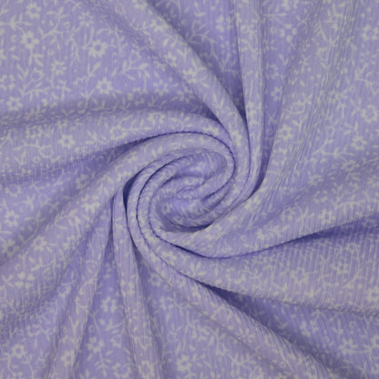 Lilac Ditsy Ribbed Jersey 1m