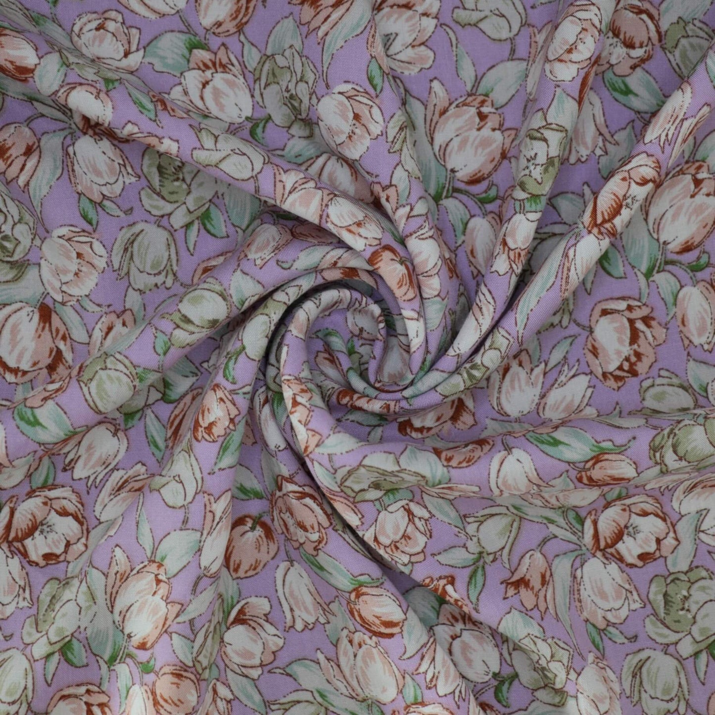 Lilac Floral Viscose per/metre