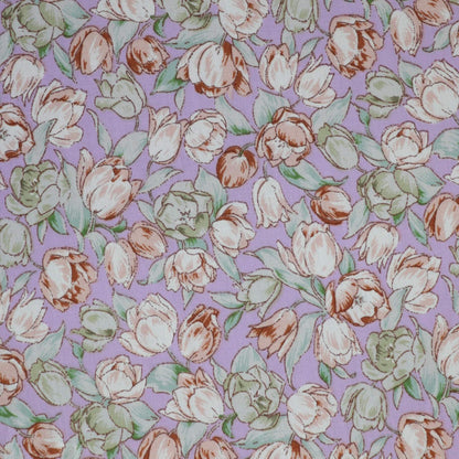 Lilac Floral Viscose per/metre