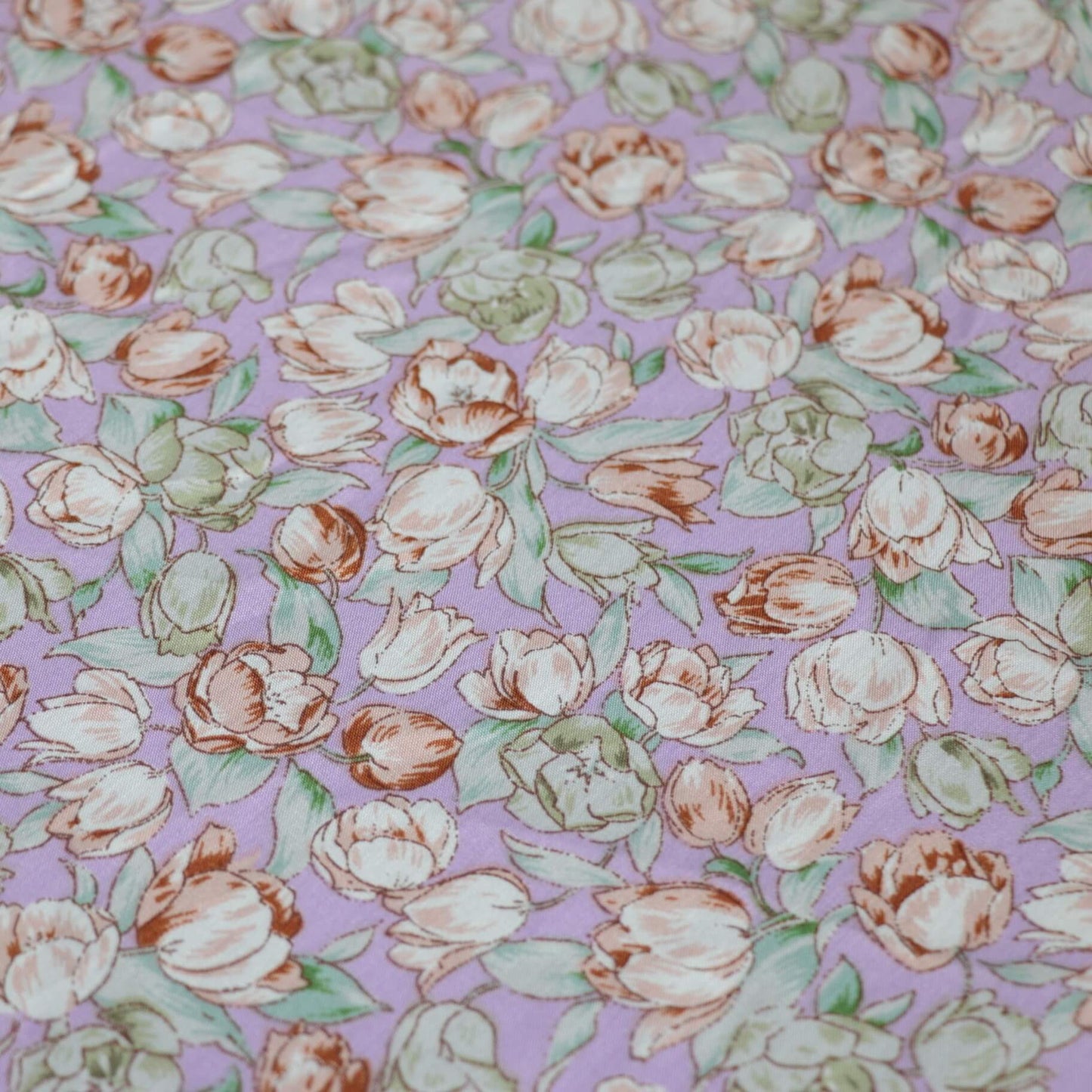 Lilac Floral Viscose per/metre