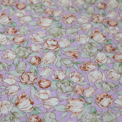 Lilac Floral Viscose per/metre