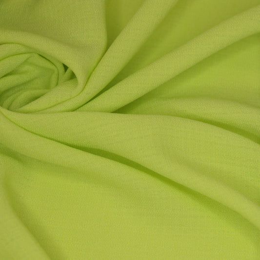 Lime Green Woven Linen-Look per/metre