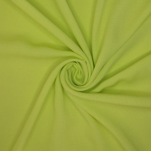 Lime Green Woven Linen-Look per/metre