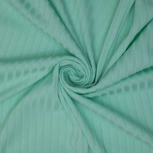 Mint Blue Ribbed Knit Jersey per/metre