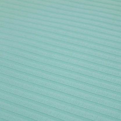 Mint Blue Ribbed Knit Jersey per/metre