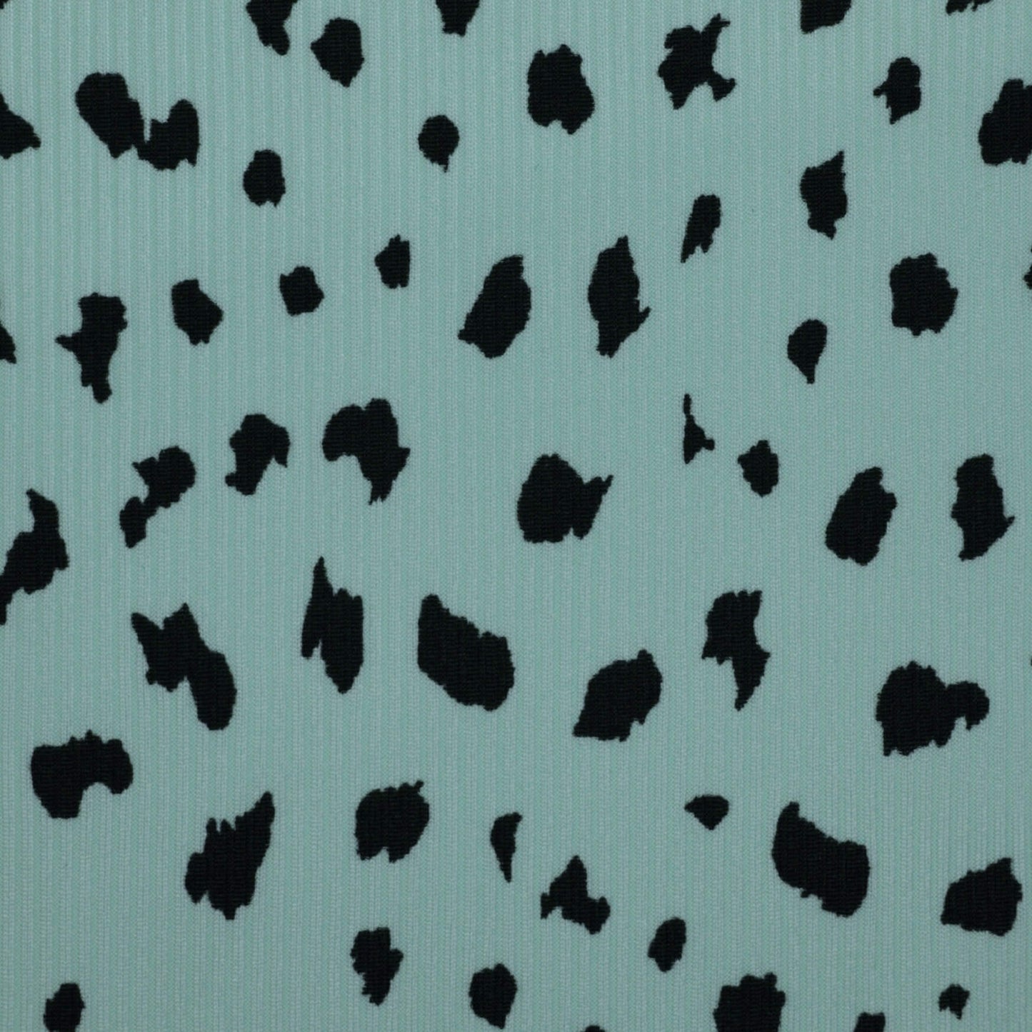 Mint Spot Print Ribbed Jersey per/metre