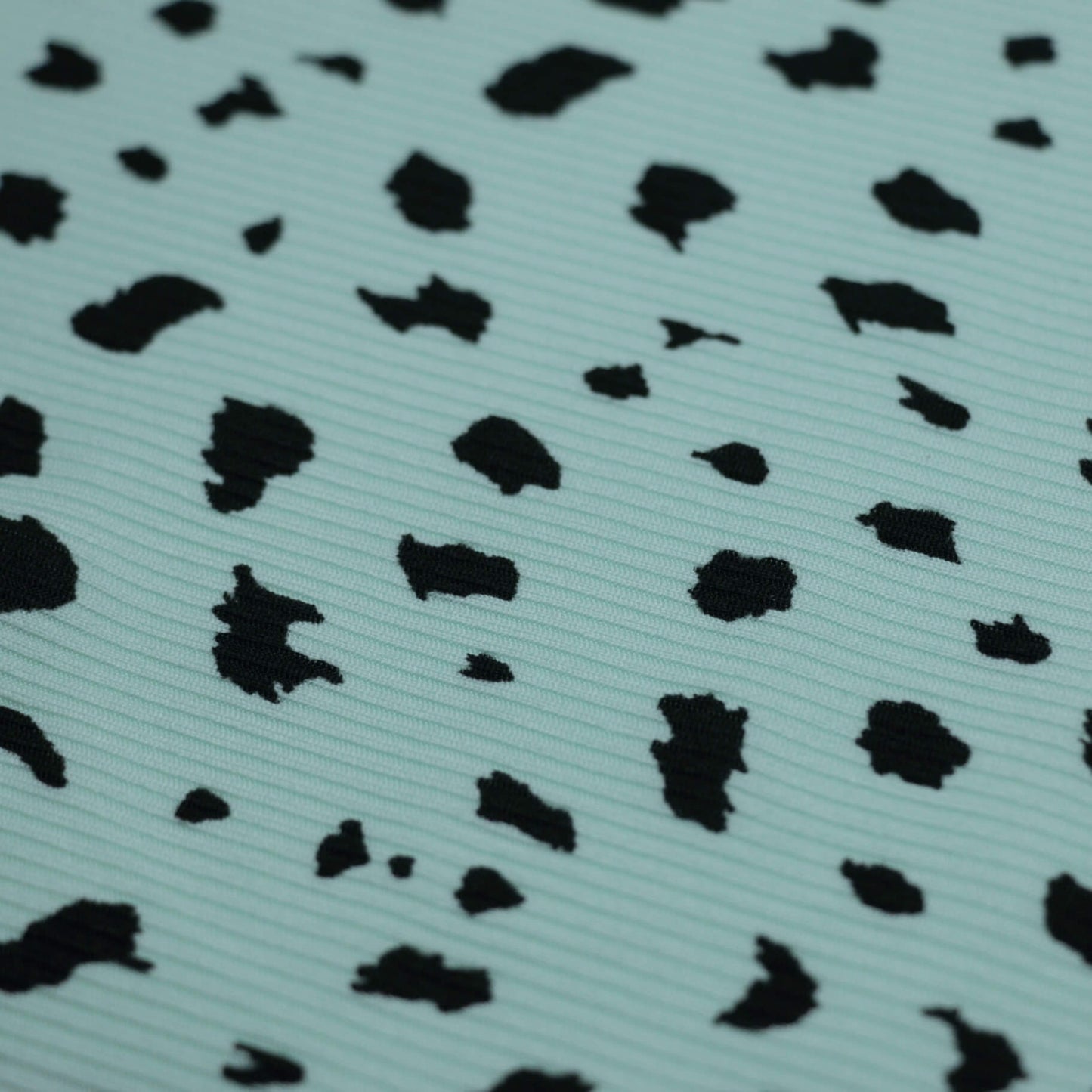Mint Spot Print Ribbed Jersey per/metre