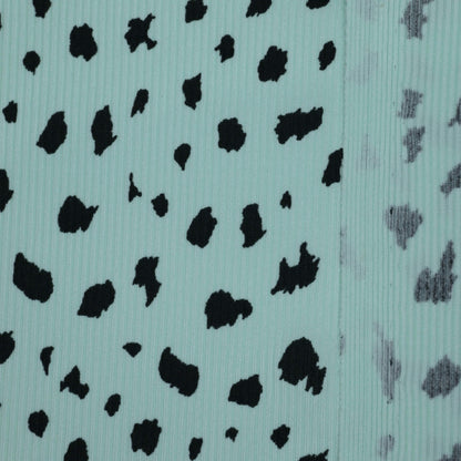 Mint Spot Print Ribbed Jersey per/metre