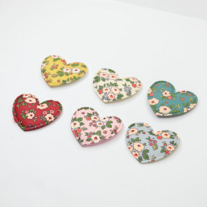 Mixed Colour Floral Fabric Peach Hearts 6pk