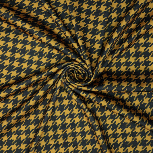 Mustard Houndstooth ITY per/metre