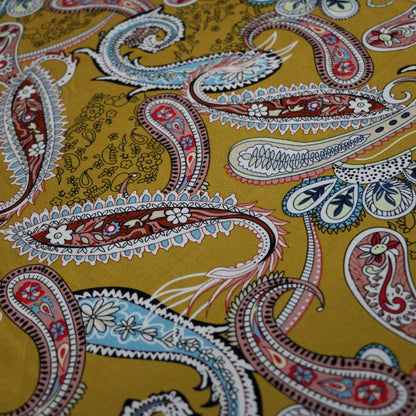 Mustard Paisley Viscose per/metre