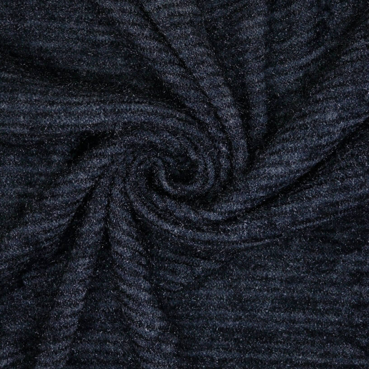 Navy Blue Knitted Corduroy Jersey per/metre