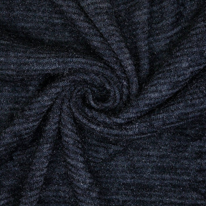 Navy Blue Knitted Corduroy Jersey per/metre