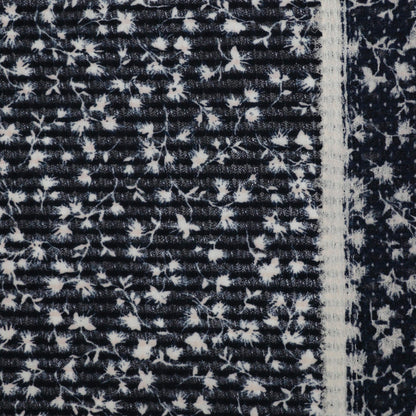 Navy Ditsy Bubble Crepe per/metre