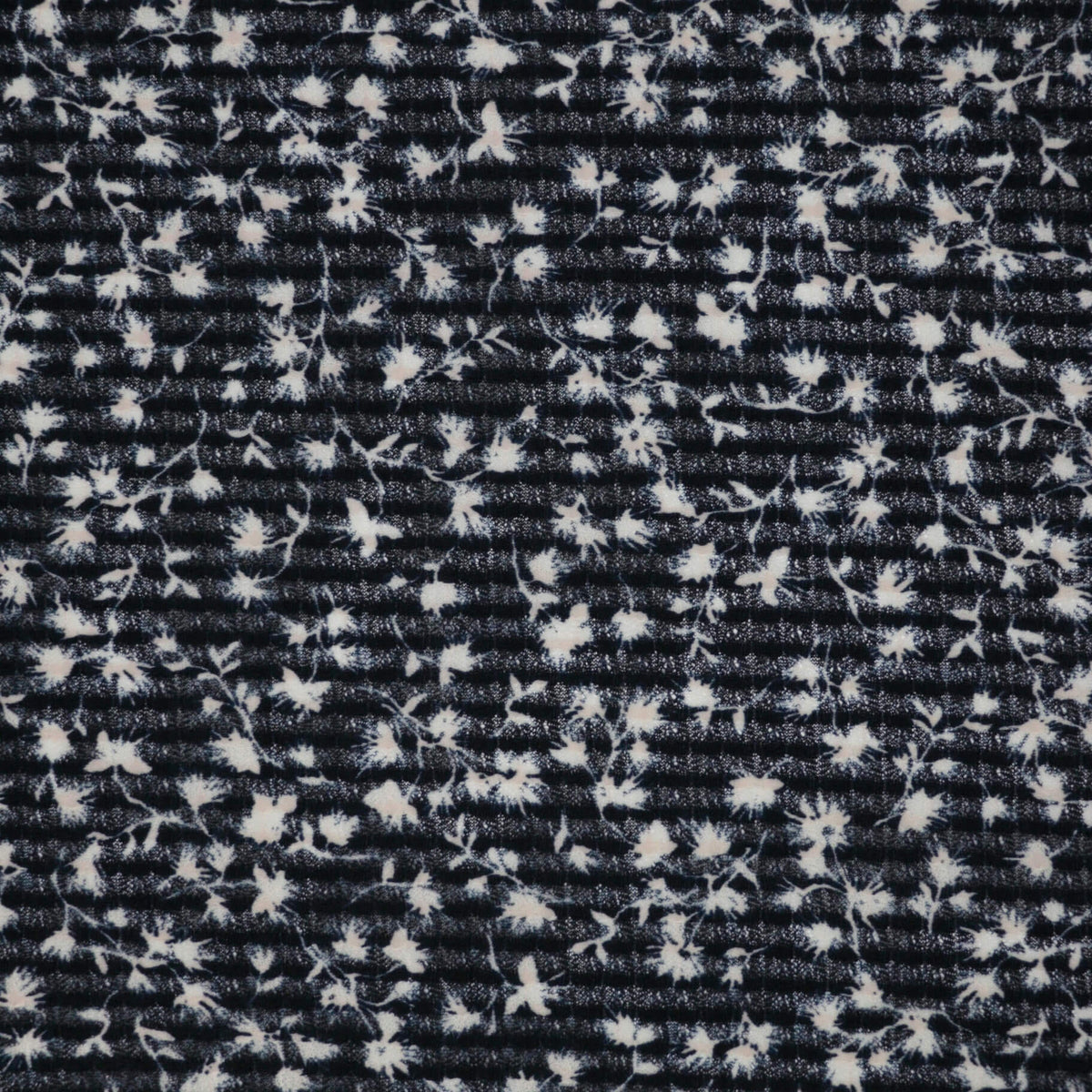 Navy Ditsy Bubble Crepe per/metre