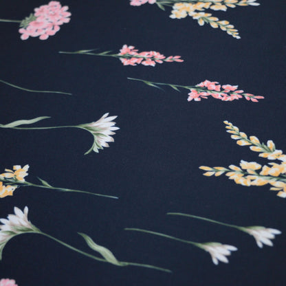 Floral pattern on a dark blue background