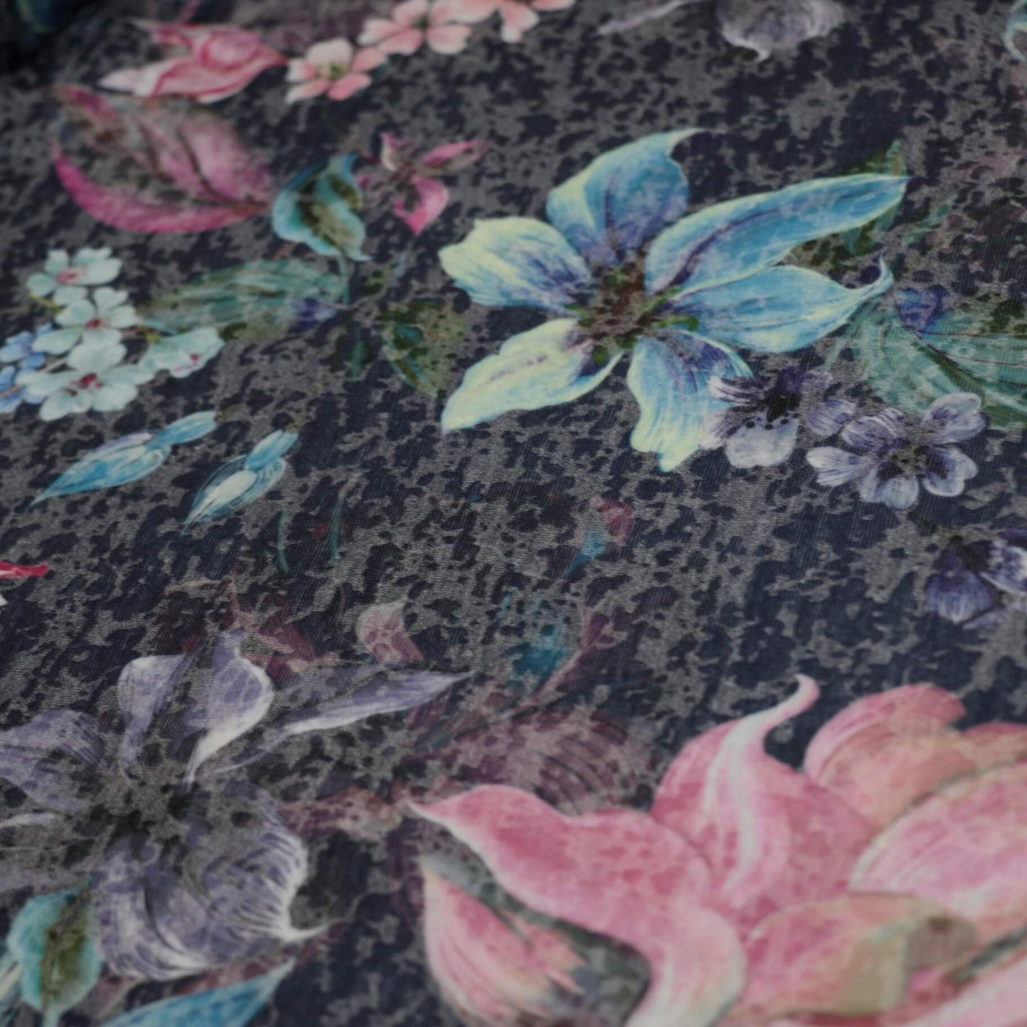 Navy Floral Burnout Jersey 1m