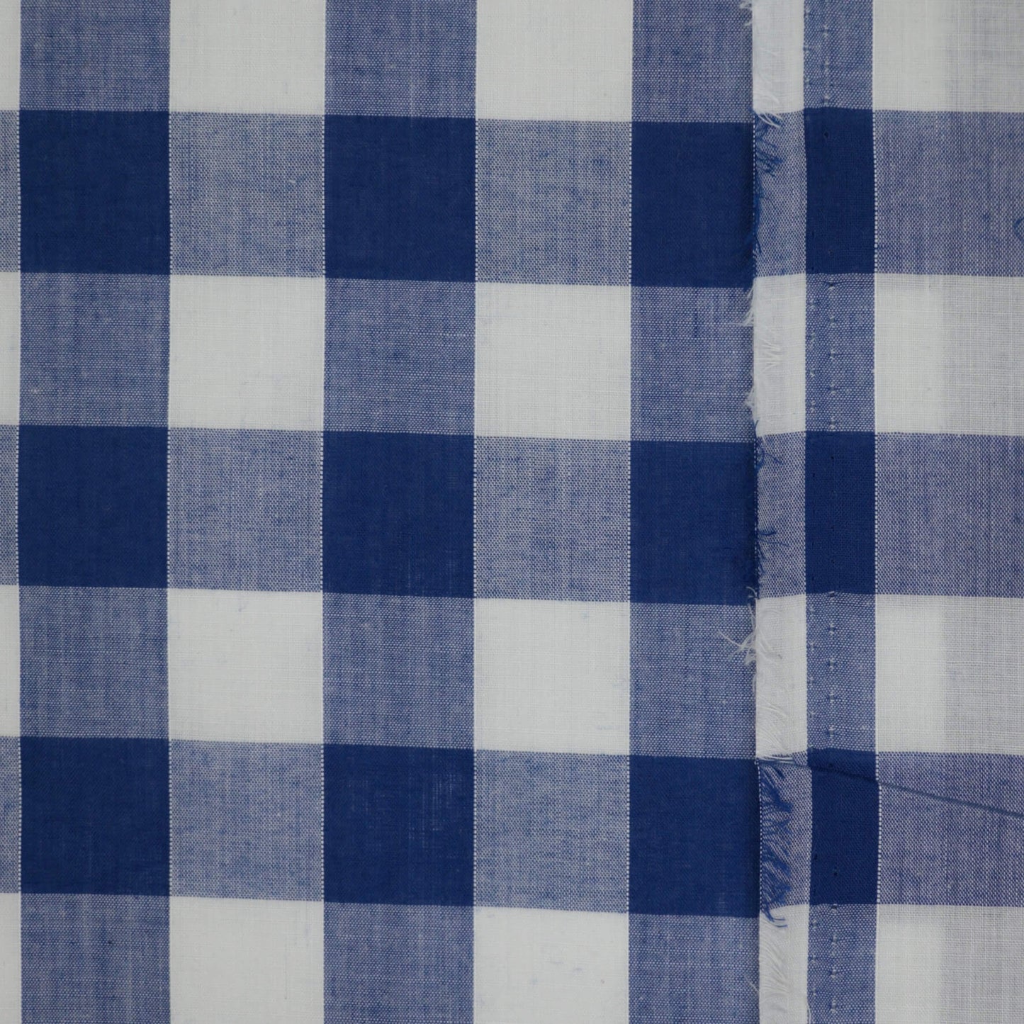 Navy & White 1 Inch Gingham Polycotton per/metre