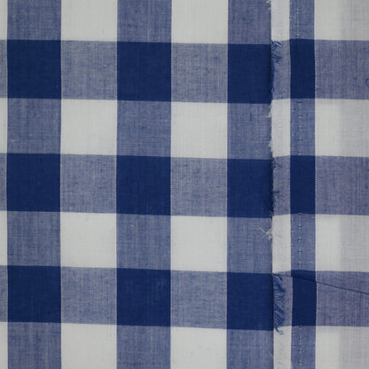 Navy & White 1 Inch Gingham Polycotton per/metre