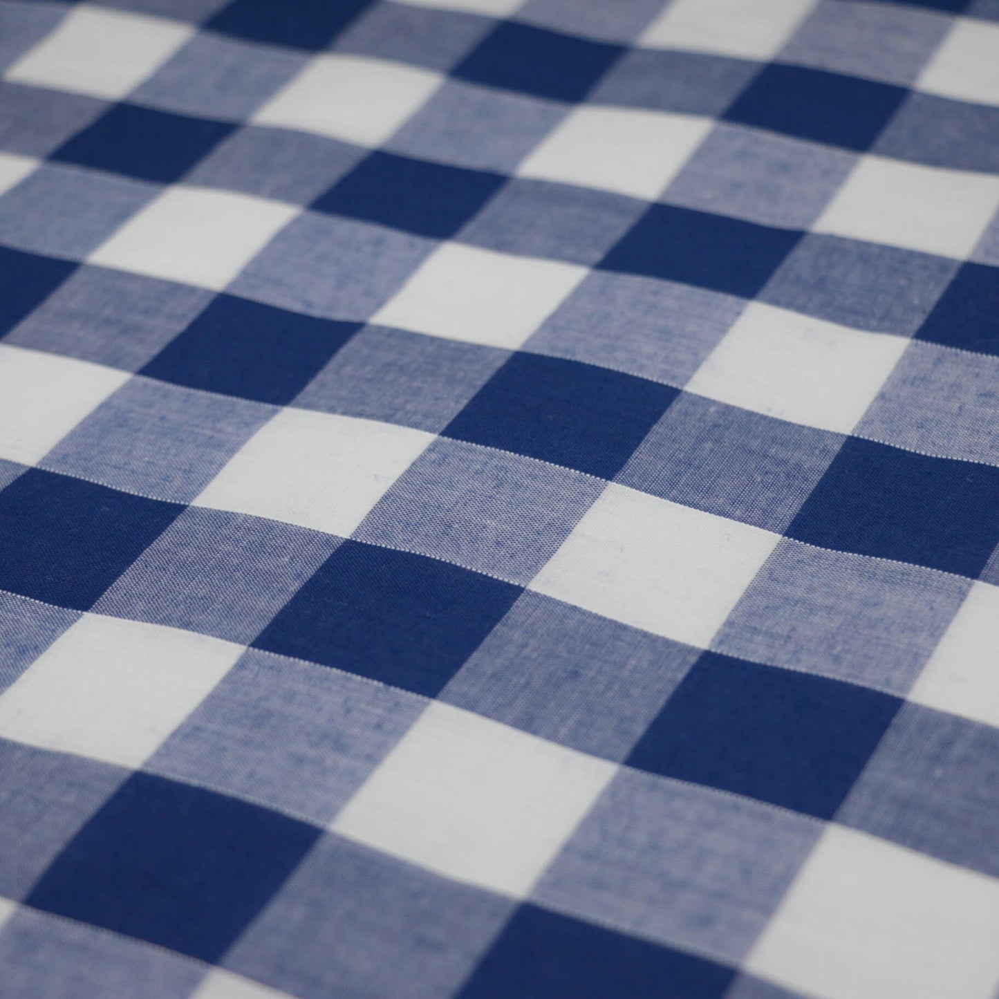 Navy & White 1 Inch Gingham Polycotton per/metre