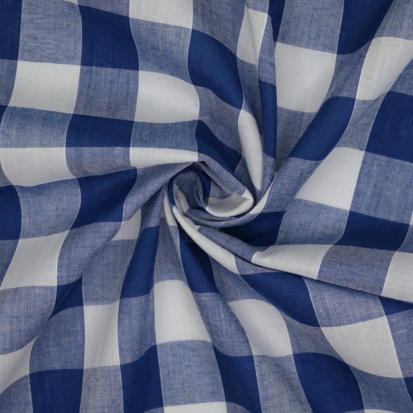 Navy & White 1 Inch Gingham Polycotton per/metre