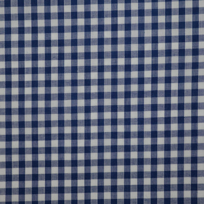 Navy & White 1/4 Inch Gingham Polycotton per/metre