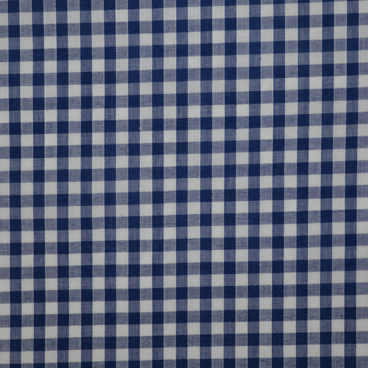 Navy & White 1/4 Inch Gingham Polycotton per/metre