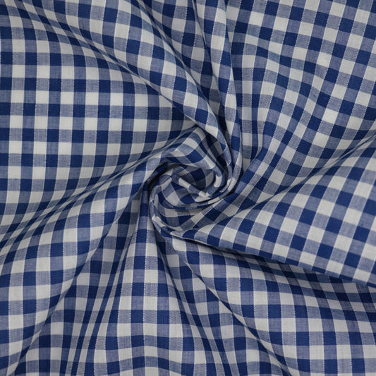 Navy & White 1/4 Inch Gingham Polycotton per/metre