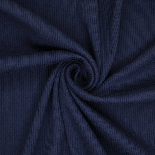 Navy Ribbed Jersey 1m
