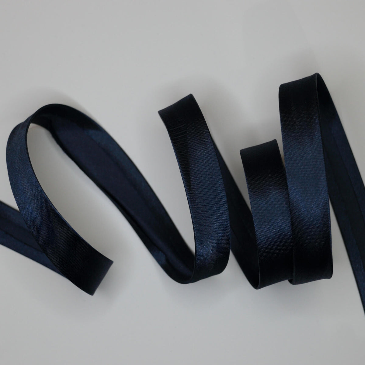 Navy Satin Folded Bias-Binding per/metre