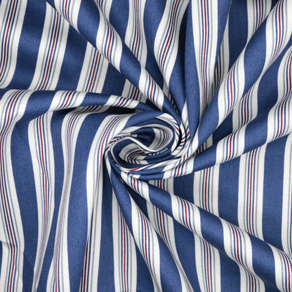 Navy Stripe Cotton 1m