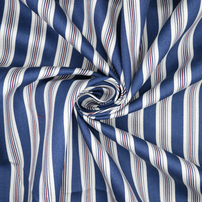 Navy Stripe Cotton 1m