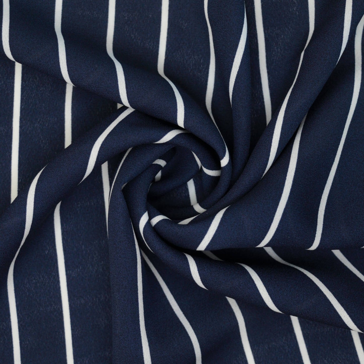 Navy Stripe Georgette per/metre