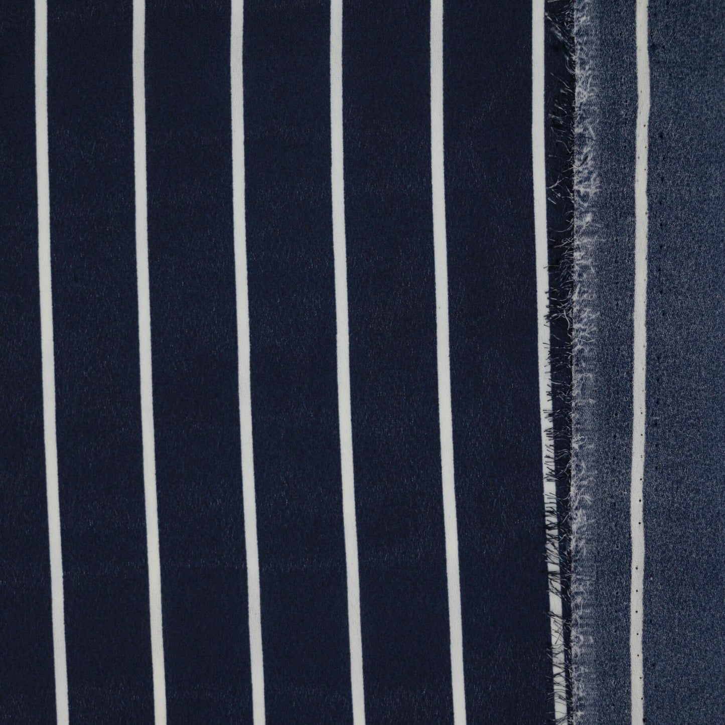 Navy Stripe Georgette per/metre