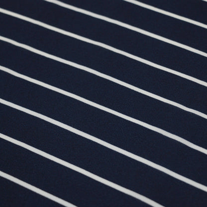 Navy Stripe Georgette per/metre