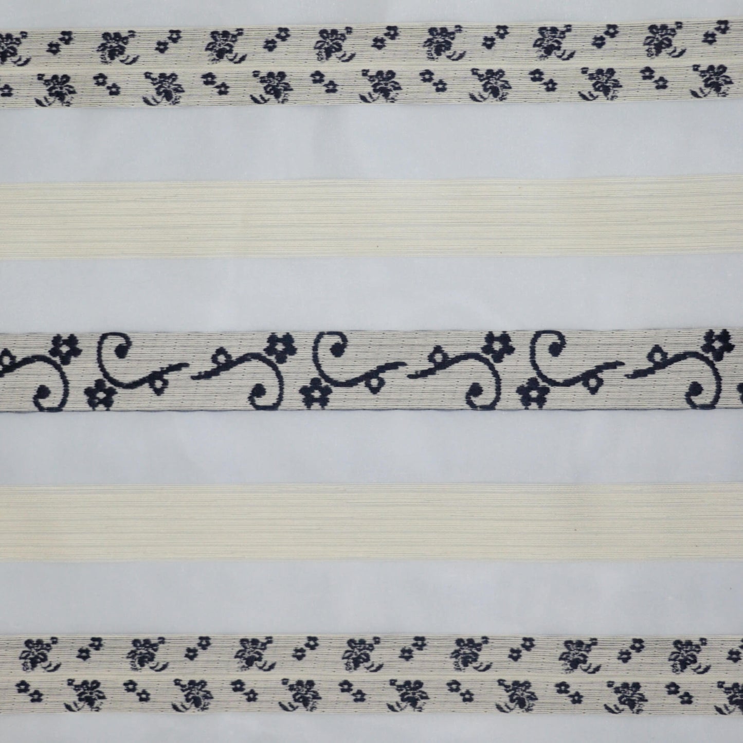 Navy & White Sheer Stripe Brocade per/metre