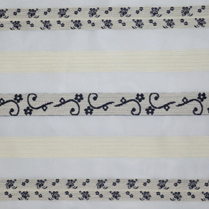 Navy & White Sheer Stripe Brocade per/metre