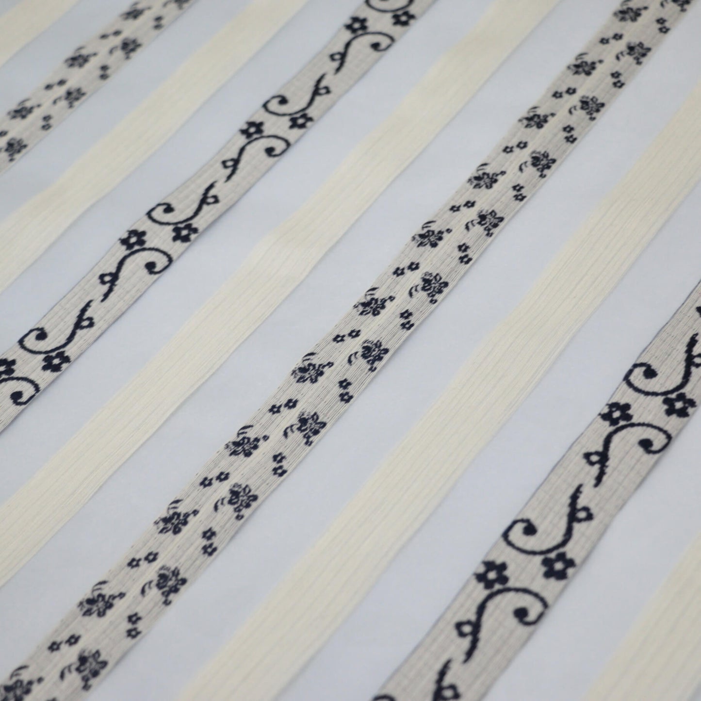 Navy & White Sheer Stripe Brocade per/metre