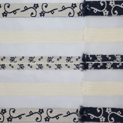 Navy & White Sheer Stripe Brocade per/metre