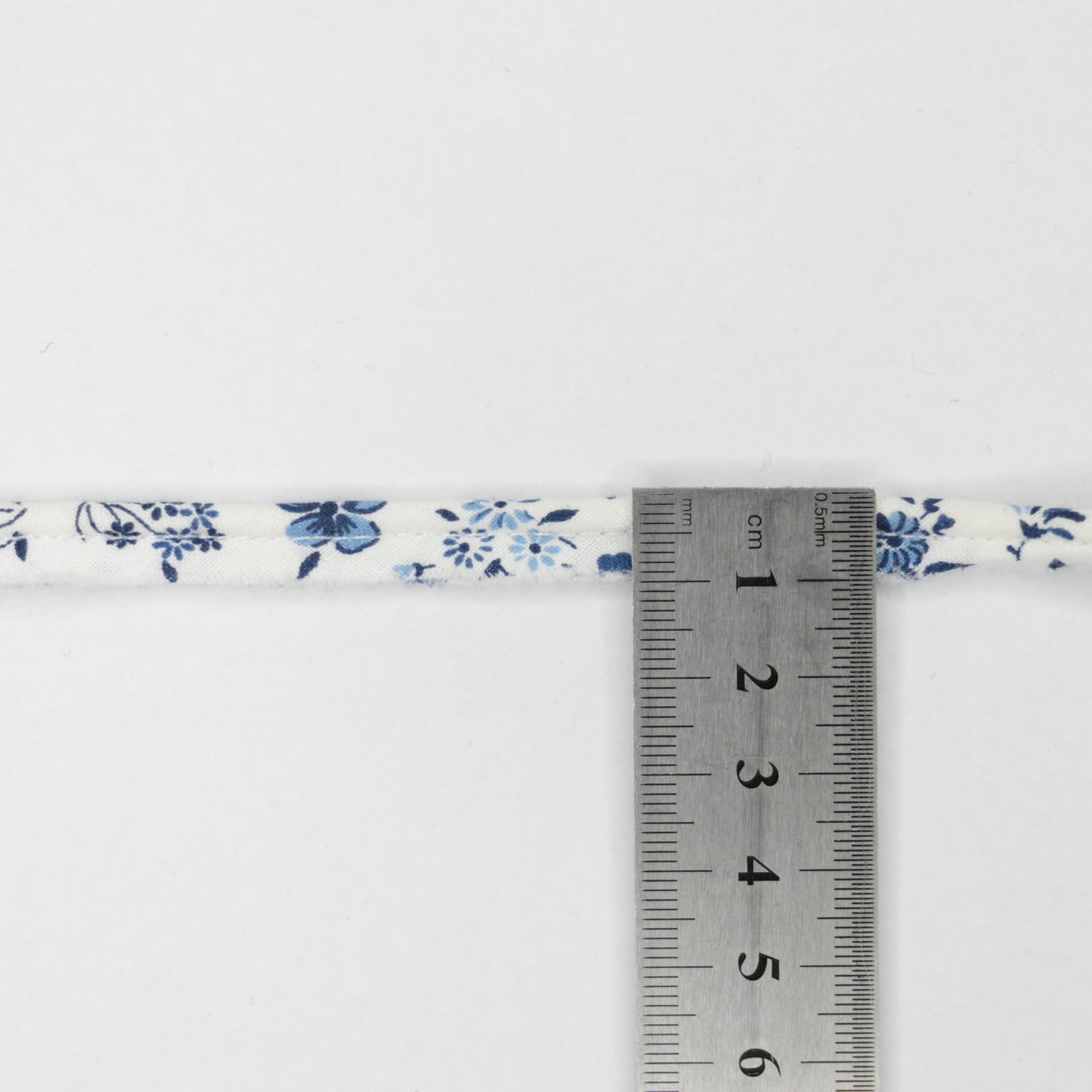 10mm Navy & White Floral Cotton Piping per/metre