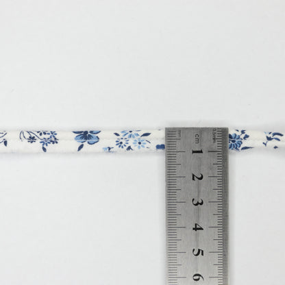 10mm Navy & White Floral Cotton Piping per/metre