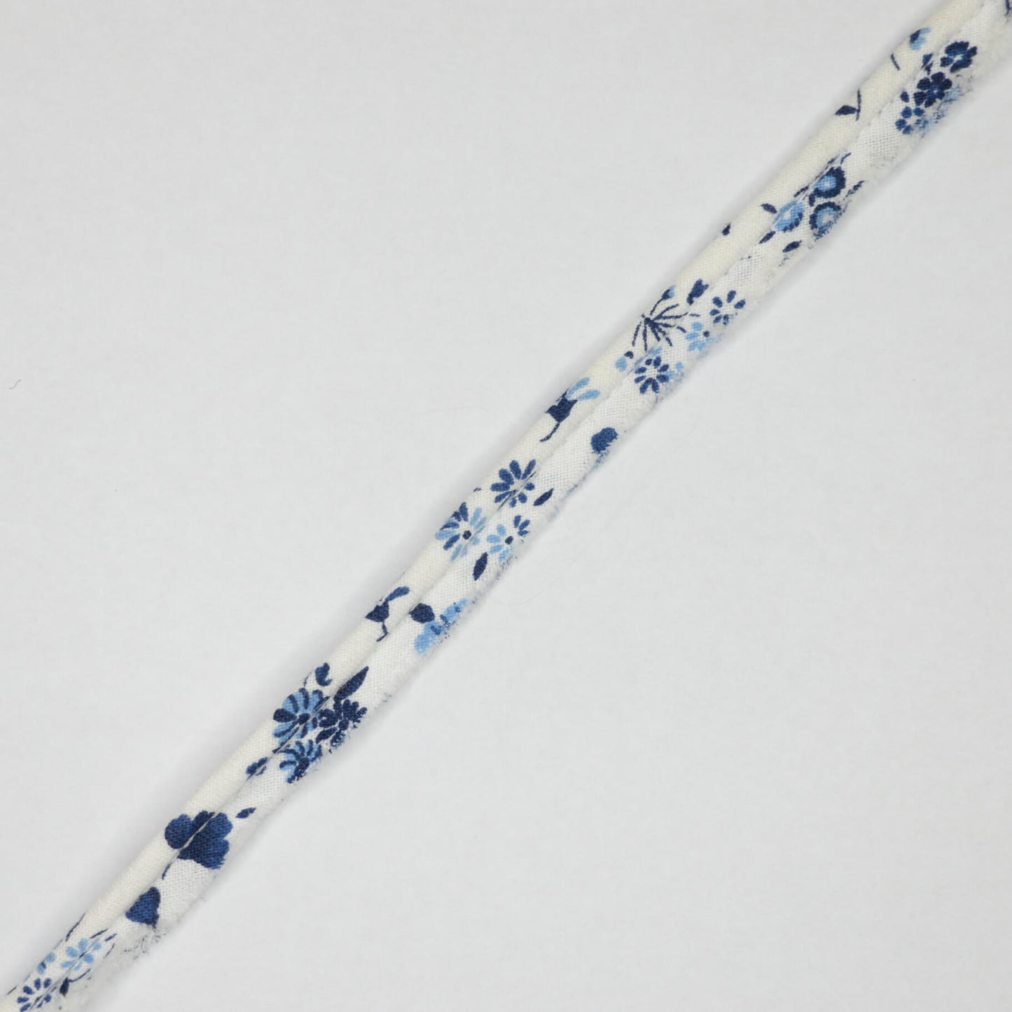 10mm Navy & White Floral Cotton Piping per/metre