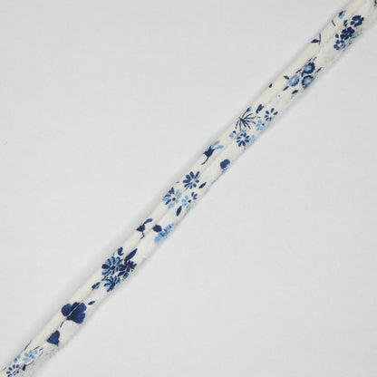 10mm Navy & White Floral Cotton Piping per/metre