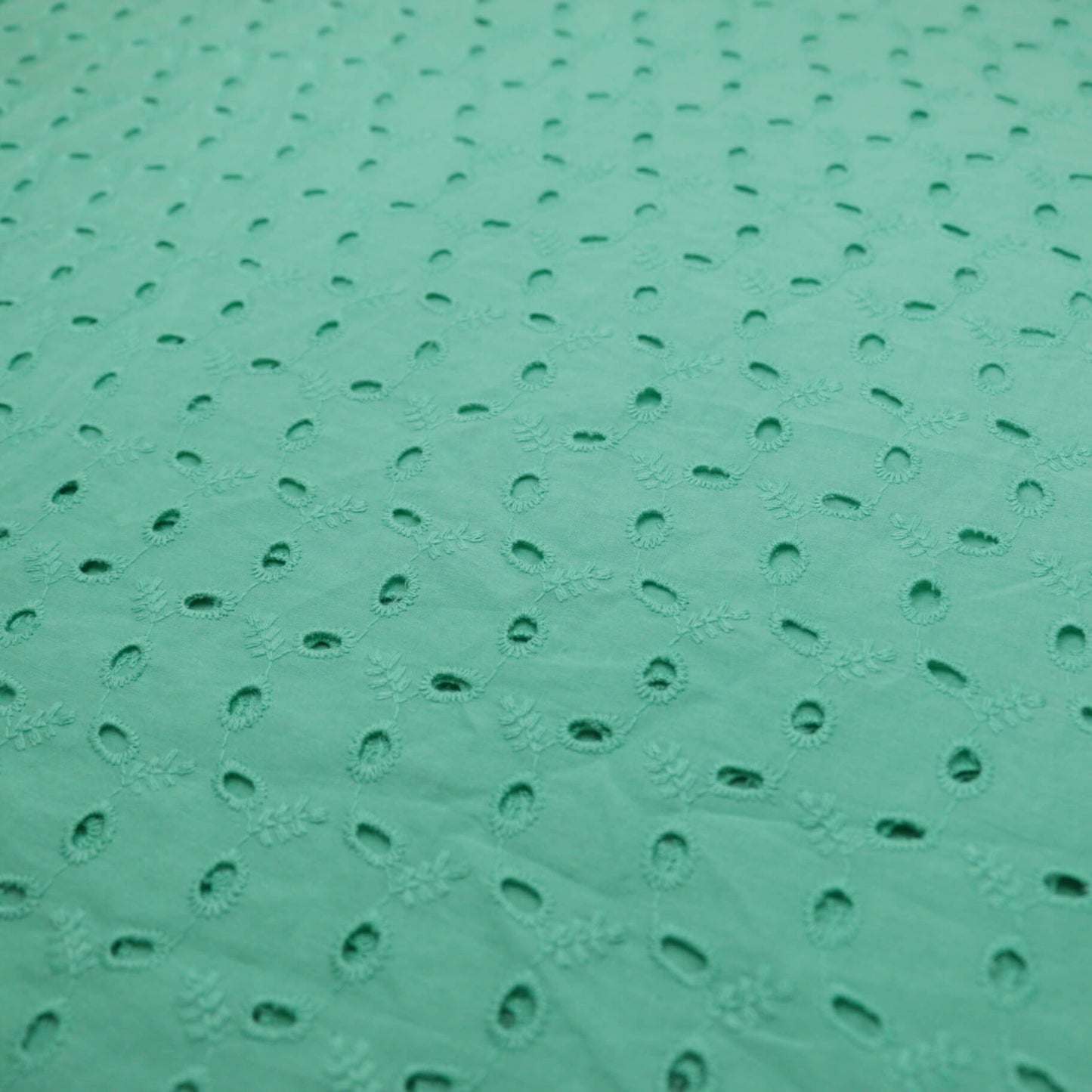 Turquoise Broderie Anglaise per/metre
