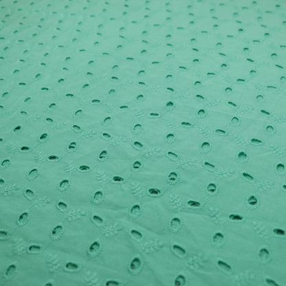 Turquoise Broderie Anglaise per/metre