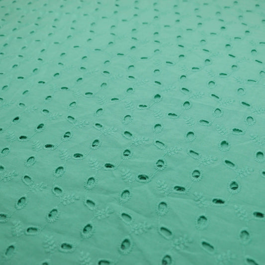 Turquoise Broderie Anglaise per/metre